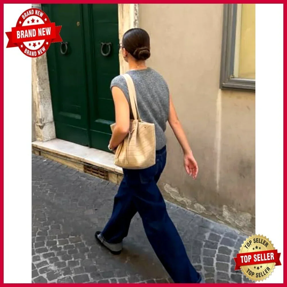 Structured Tote Bag for Work and Travel, Lightweight Foldable Shoulder Bag